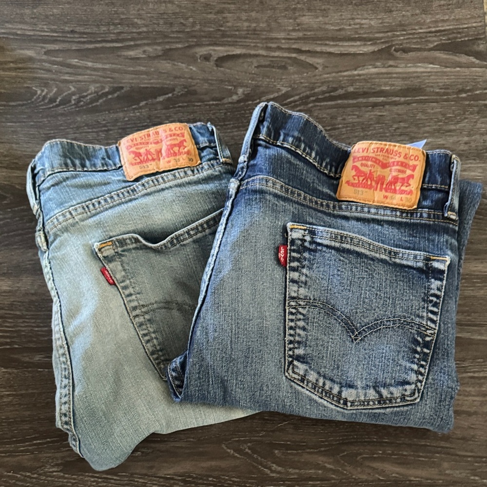 Levi's Classic Blue and Light Blue Jeans